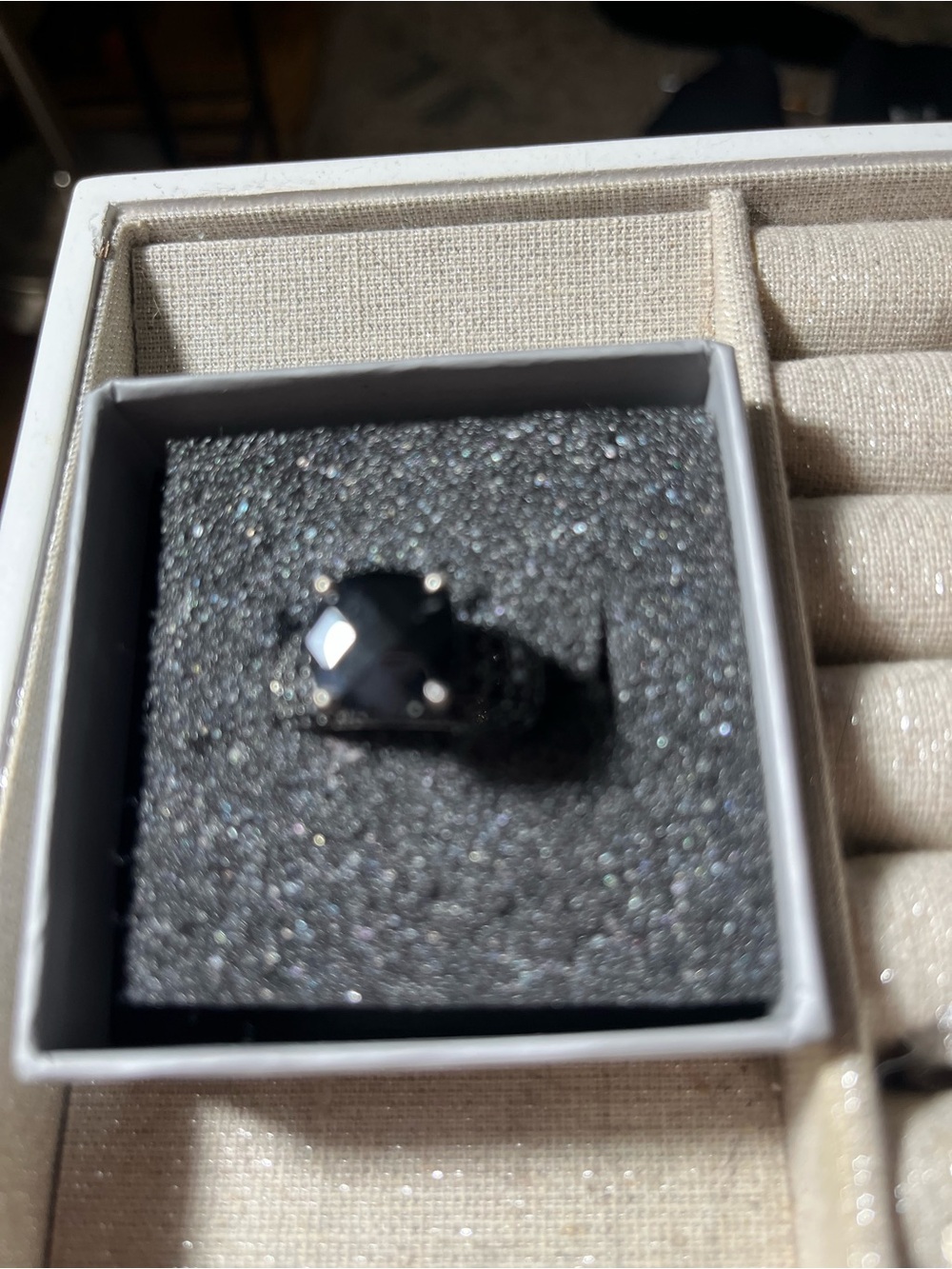 Black Crystal Statement Ring - Women Jewelry